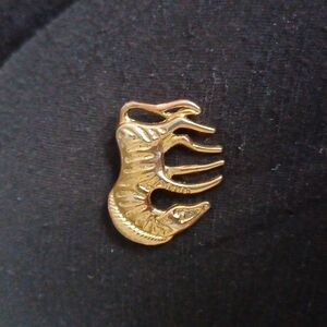 Vintage Textured Grazing Prancing Zebra Horse Gold Tone Brooch Pin